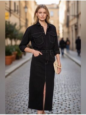 Pistola Black Denim Dress with Tag